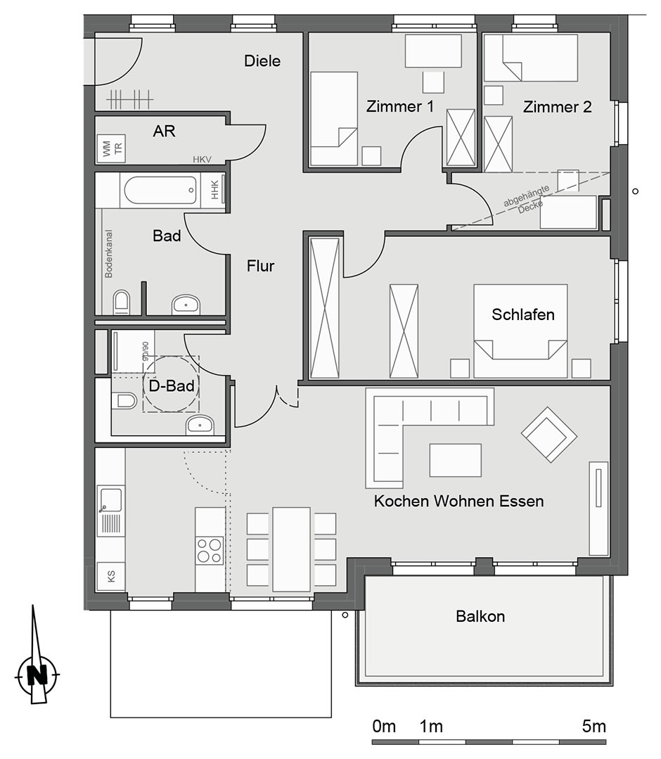 Grundriss Wohnung
 WESTGREEN Neubau von 22 Eigentumswohnungen in Hamburg