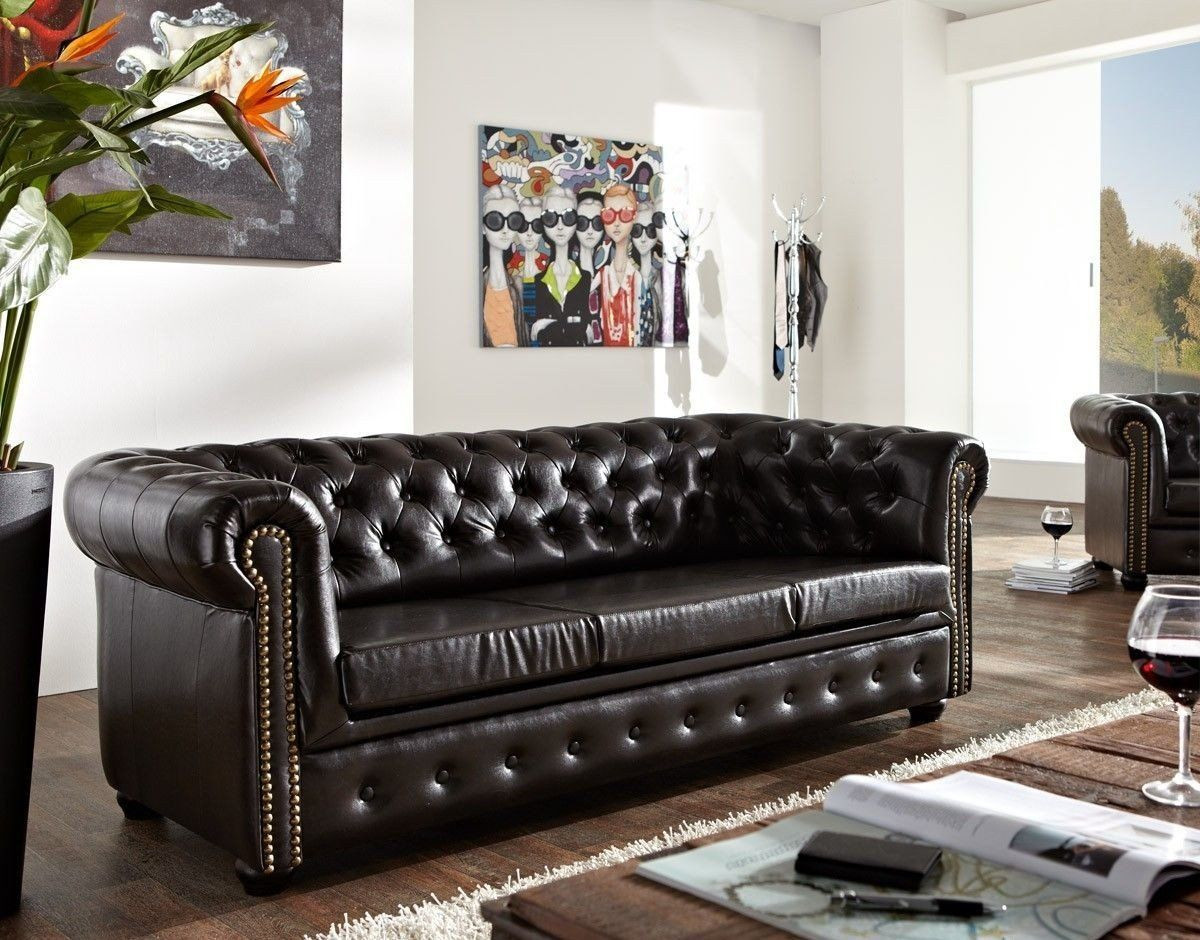 Günstige Couch
 Couch Chesterfield Antikbraun 200x90 cm 3 Sitzer Sofa