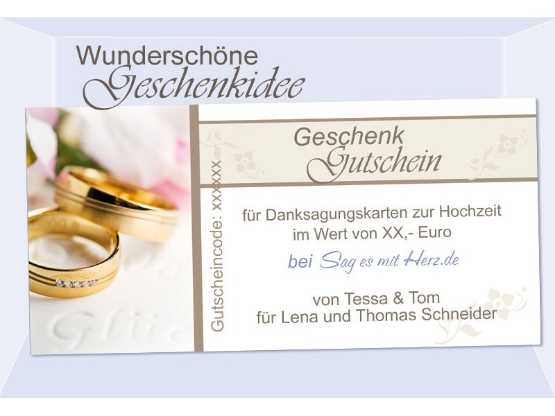 Gutscheine Zur Hochzeit
 Geschenkgutschein Gutschein zur Hochzeit Trauung