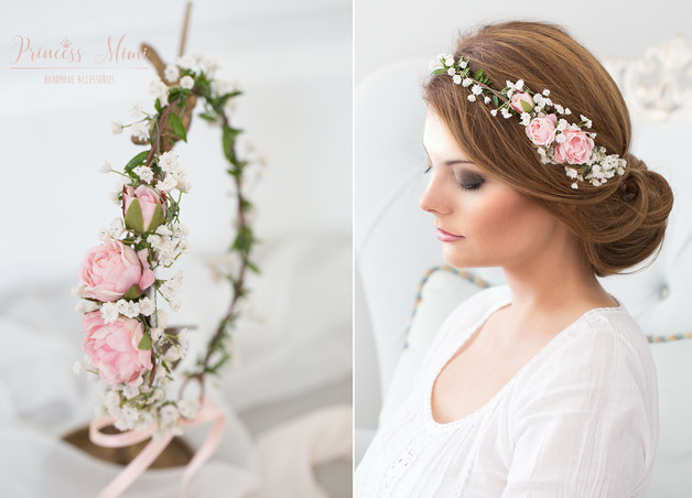 Haarschmuck Hochzeit Blumen
 Haarschmuck & Kopfputz Blumenkranz Boho Hochzeit Blumen