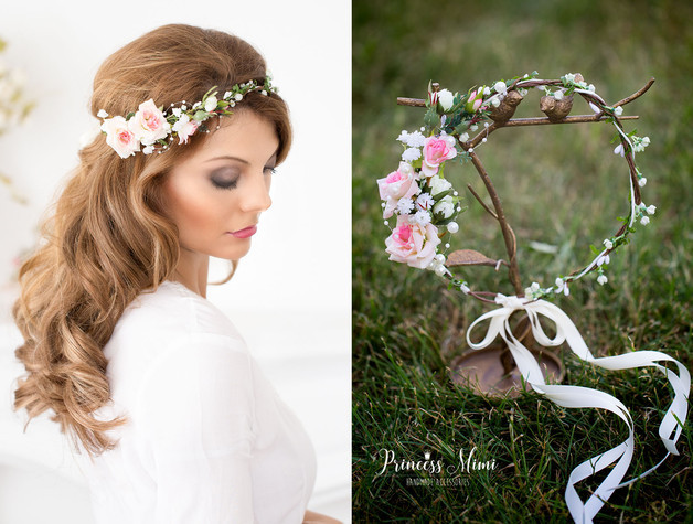 Haarschmuck Hochzeit Blumen
 Haarschmuck & Kopfputz Blumenkranz Hochzeit Blumen