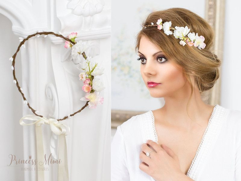 Haarschmuck Hochzeit Blumen
 Haarschmuck & Kopfputz Blumenkranz Boho Hochzeit Blumen