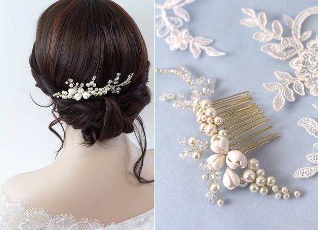 Haarschmuck Hochzeit Perlen
 Haarschmuck & Kopfputz Haarschmuck Hochzeit Perlen