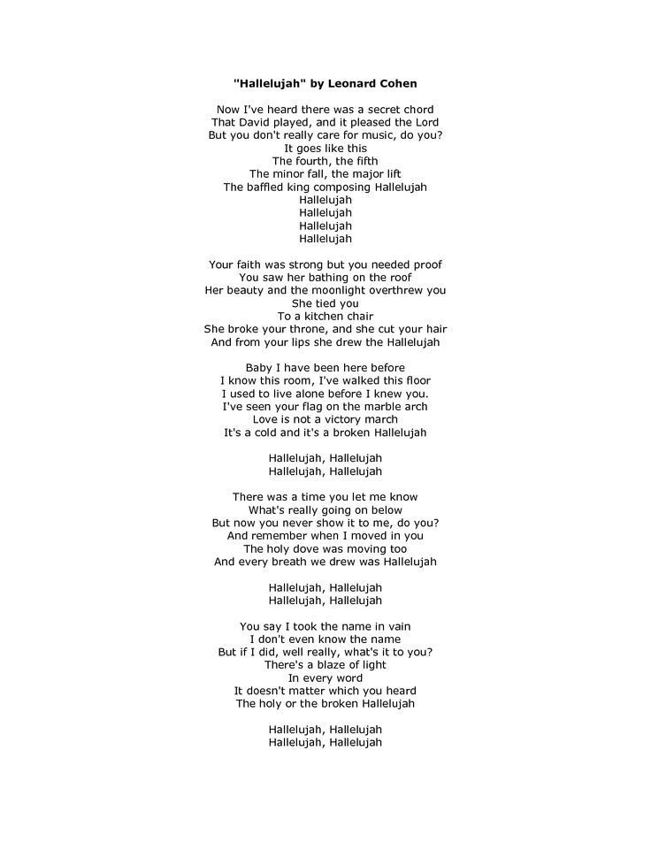 Hallelujah Hochzeit Text
 hallelujah lyrics Google Search