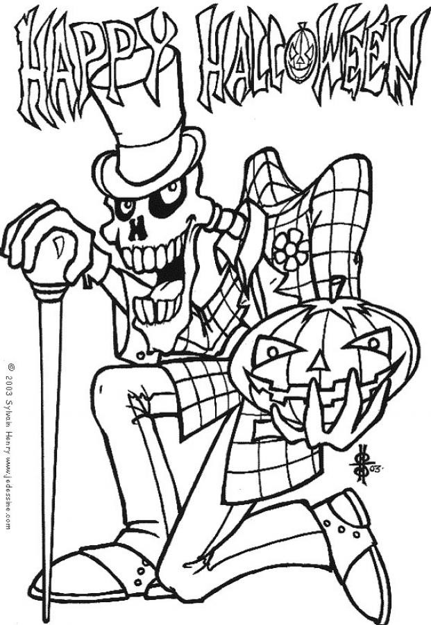 Halloween Ausmalbilder Skelett
 Halloween skelett zum ausmalen de hellokids