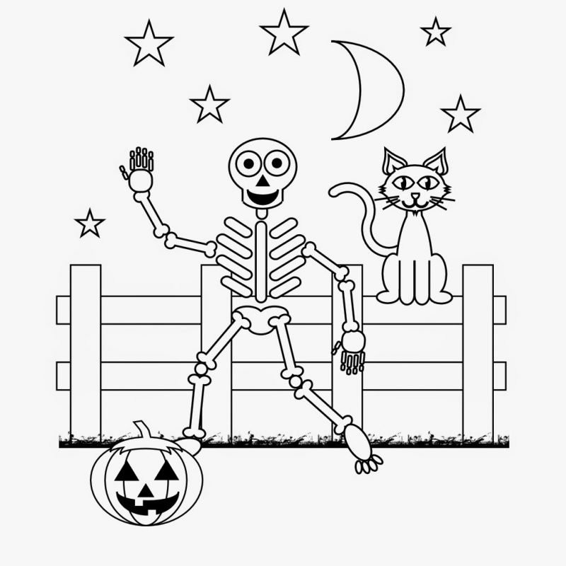 Halloween Ausmalbilder Skelett
 Für kleinen Kinder 21 kostenlose Ausmalbilder für