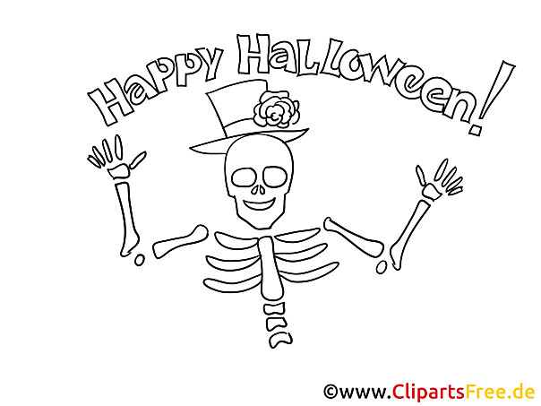 Halloween Ausmalbilder Skelett
 Skelett Malvorlage zu Halloween
