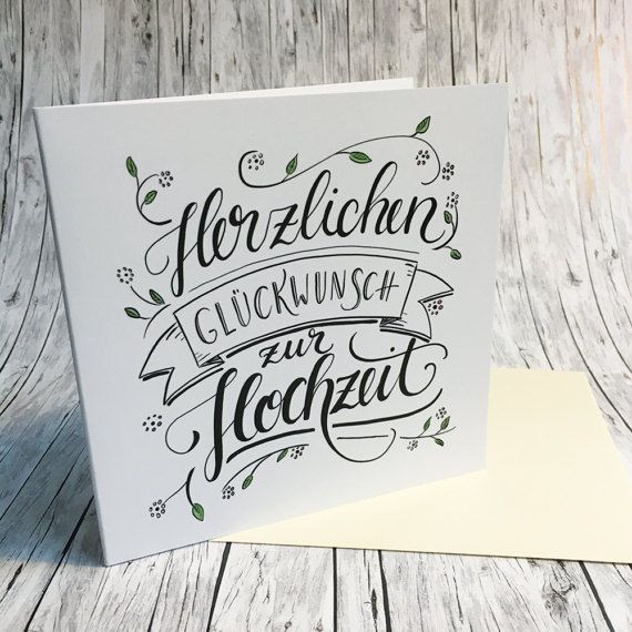 Handlettering Hochzeit
 Herzlichen Glückwunsch zur Hochzeit Handlettering