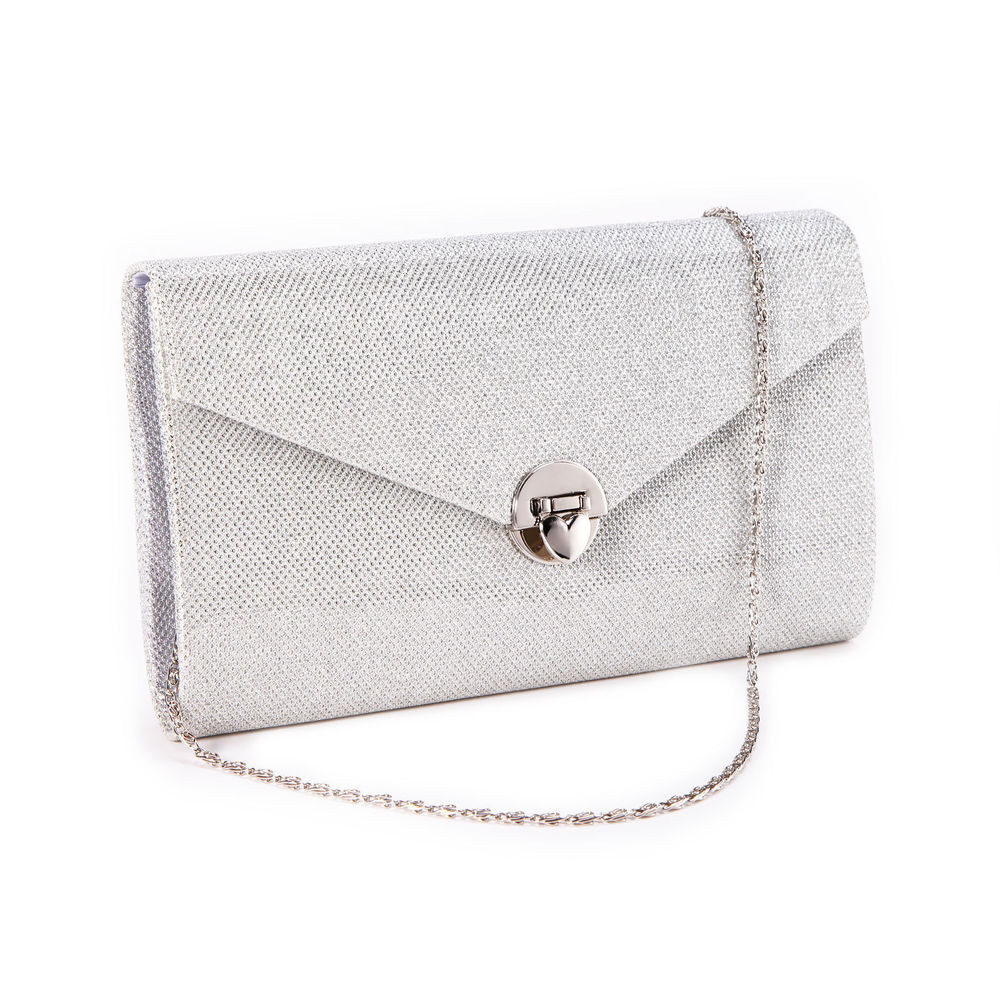 Handtasche Hochzeit
 Silber glitzer Damen Tasche Clutch bag Abendtasche