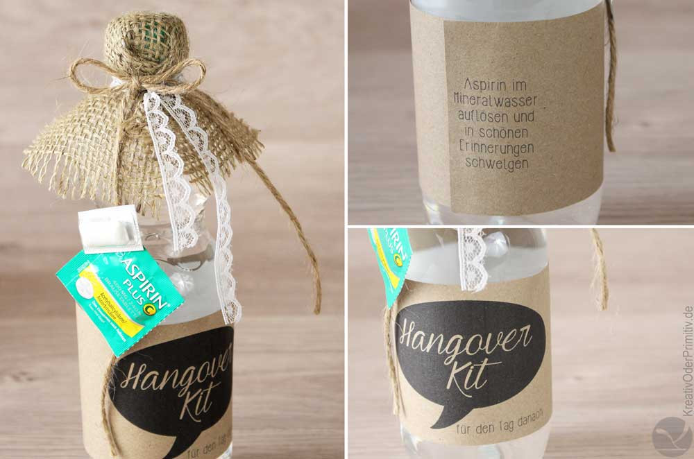 Hangover Kit Hochzeit
 Kreativ oder Primitiv Hangover Kit zur Hochzeit