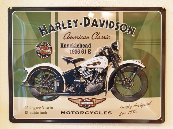 Harley Davidson Geschenke
 Nostalgie Blechschild Harley 2