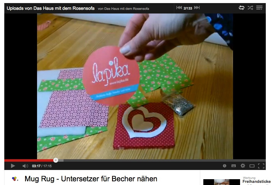 Haus Mit Dem Rosensofa
 Mug Rug Anleitung von das Haus mit dem Rosensofa