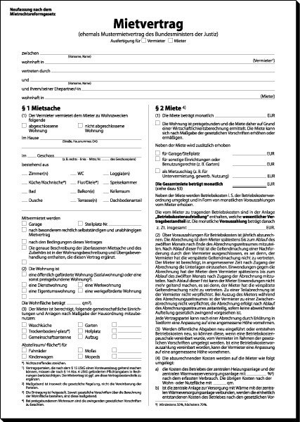 Haus Und Grund Mietvertrag
 Sigel MV469 Mietvertrag ehemals Mustermietvertrag