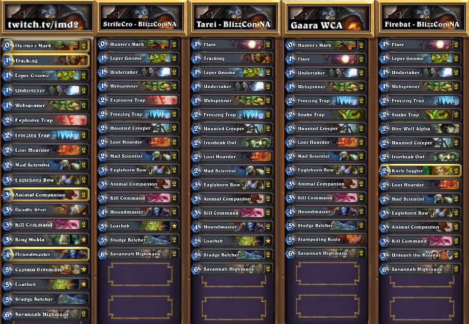 Hearthstone Hunter Deck
 Hearthstone Features Playing post nerf Hunter at