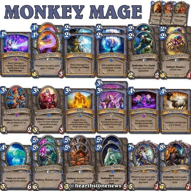 Hearthstone Magier Deck
 Monkey Mage Deck Heartstone Decks Hearthstone Mage