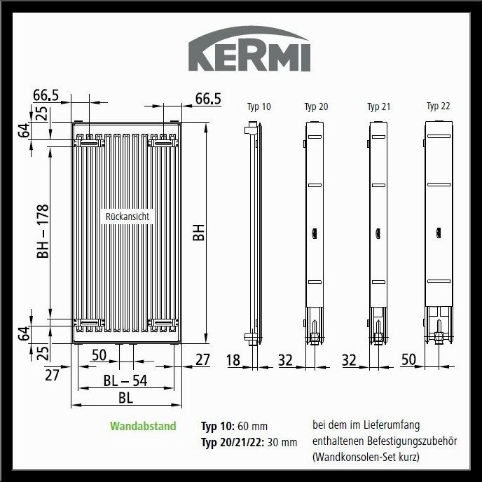 Heizkörper Maße Tabelle
 Kermi Therm X2 Profil Ventil Heizkrper Typ 22 Hhe 300 Mm