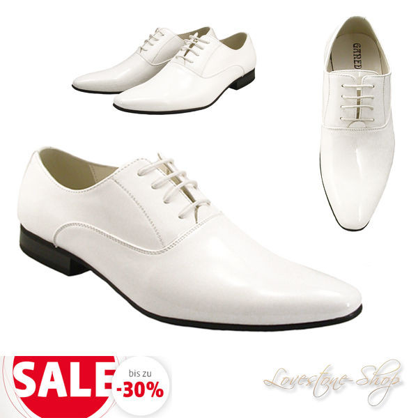 Herrenschuhe Hochzeit
 Herrenschuhe weiß lack Hochzeit Tanz Party Business