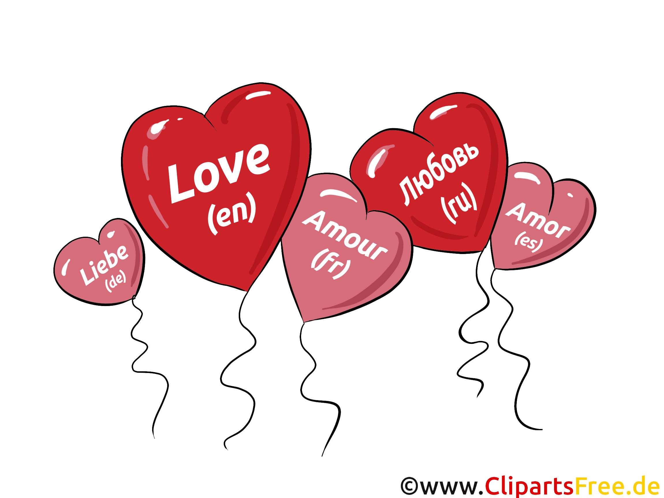 Herzen Hochzeit Clipart
 Herzen als Luftballons Liebe Clipart Bild Grafik ic