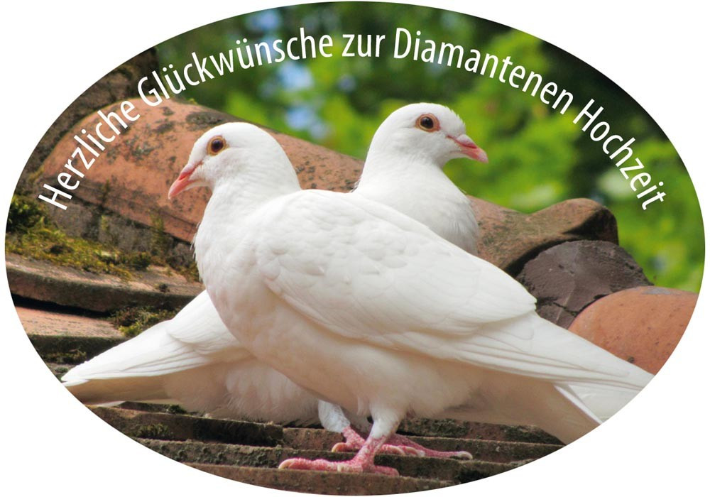 Herzliche Glückwünsche Zur Diamantenen Hochzeit
 Gruß Aufkleber Diamanthochzeit