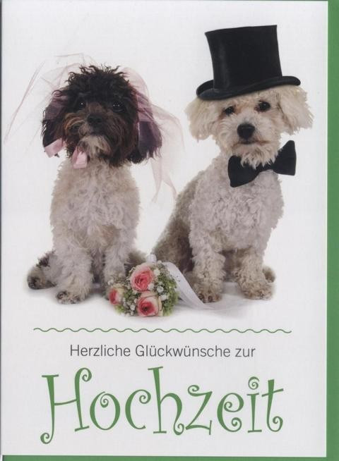 Herzlichen Glückwunsch Hochzeit
 Glückwunschkarte zur Hochzeit Hunde Tiere Herzlichen