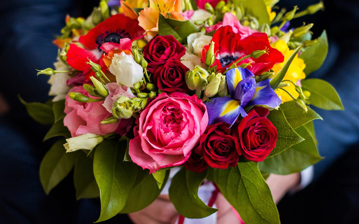 Hintergrundbild Hochzeit
 Herunterladen hintergrundbild hochzeit blumenstrauß bunte