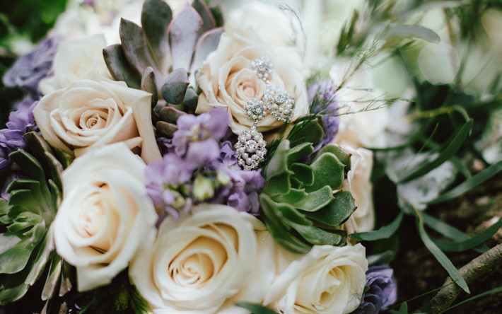 Hintergrundbild Hochzeit
 Herunterladen hintergrundbild hochzeit bouquet lila rosen