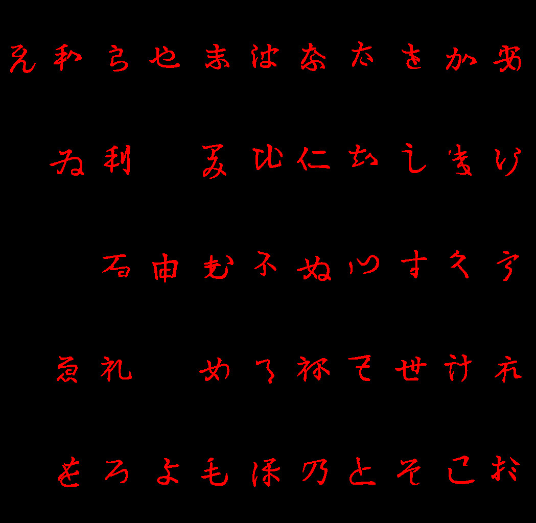 Hiragana Tabelle
 File Hiragana origing Wikimedia mons