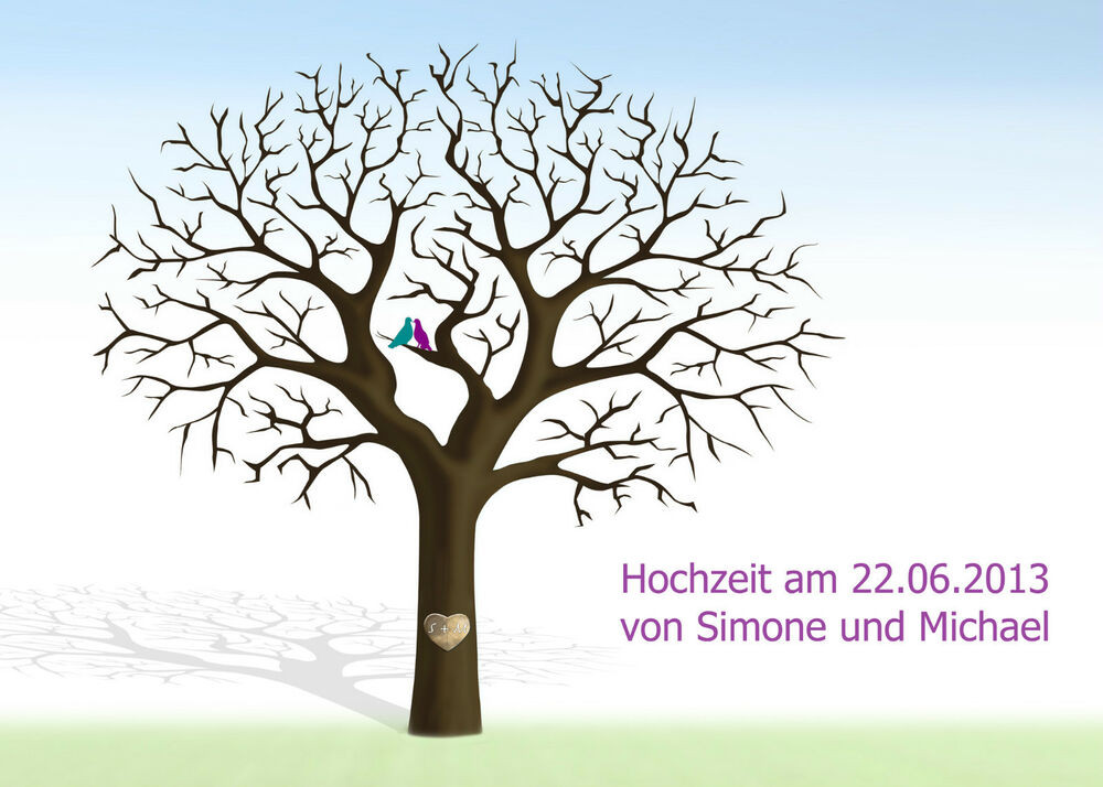 Hochzeit Baum
 Fingerabdruck Baum Leinwand Hochzeit Geburtstag Einweihung