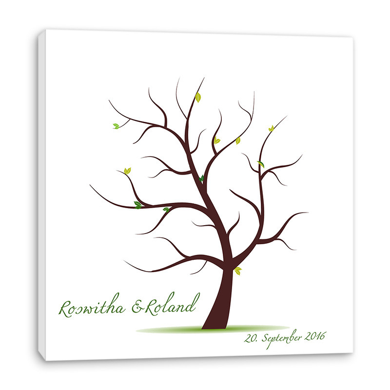 Hochzeit Baum Fingerabdruck
 Fingerabdruck Baum auf Leinwand ♥ Hochzeitsspiel