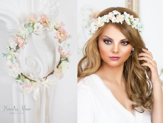 Hochzeit Blumenkranz
 Braut Blumenkranz Haarkranz Hochzeit Haarband Blumen