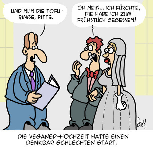 Hochzeit Cartoon
 Vegane Hochzeit von Karsten Liebe Cartoon