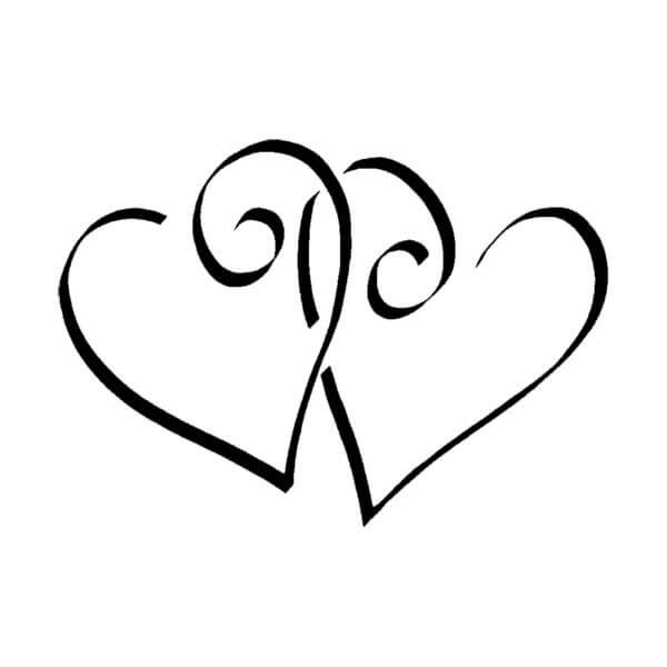 Hochzeit Clipart Herz
 Stempel "Zwei Herzen" für DIY Hochzeitskarten weddix