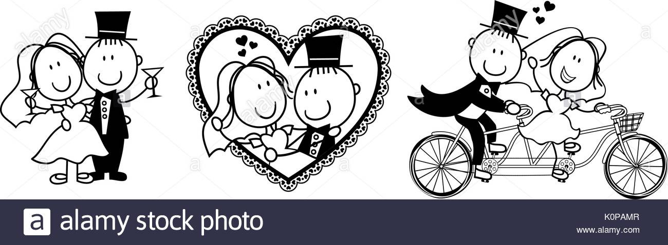 Hochzeit Clipart Paar
 Eingestellt von isolierten Cartoon paar Szenen ideal für