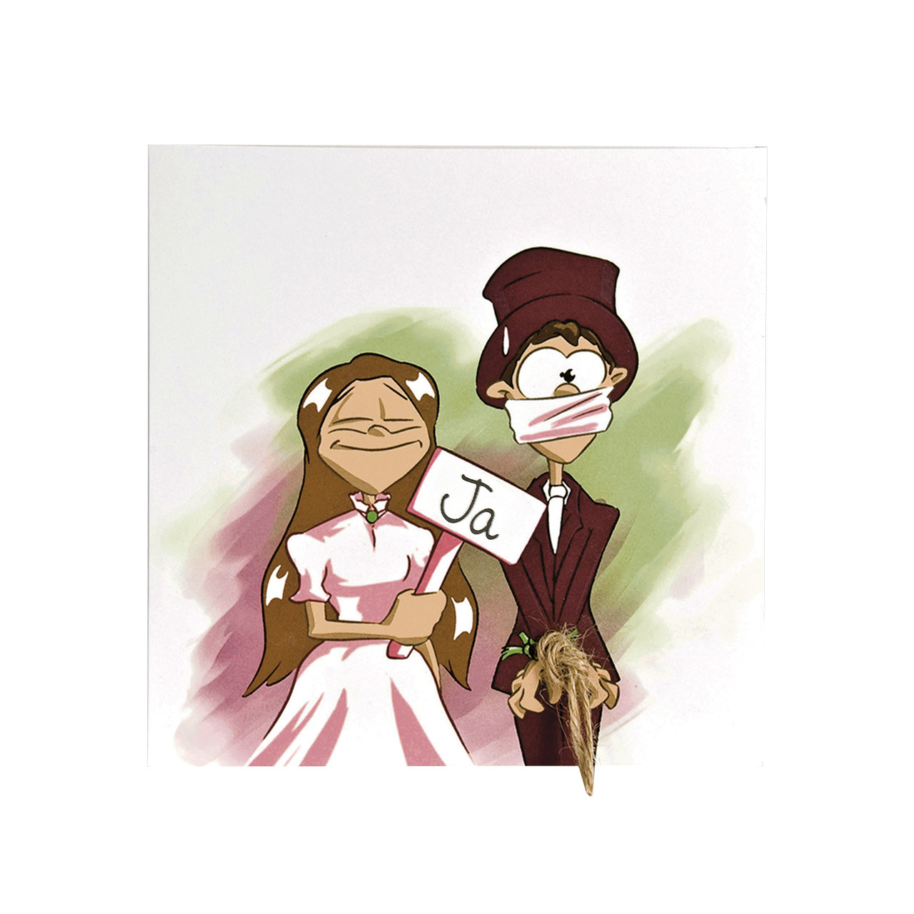 Hochzeit Comic Lustig
 Hochzeitskarte ic lustig Braut sagt ja Bräutigam erst