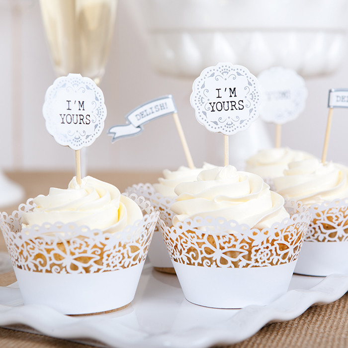 Hochzeit Cupcakes
 Schöne Hochzeitsdeko von Blueboxtree