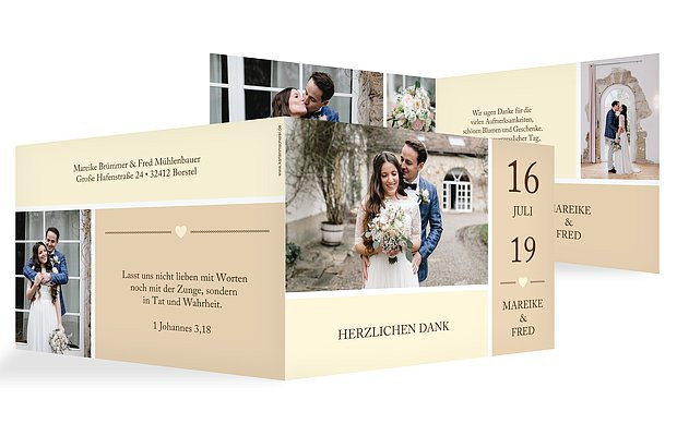 Hochzeit Dankeskarte Text
 Danksagungskarten zur Hochzeit Dankeskarten in 1 2 Tagen