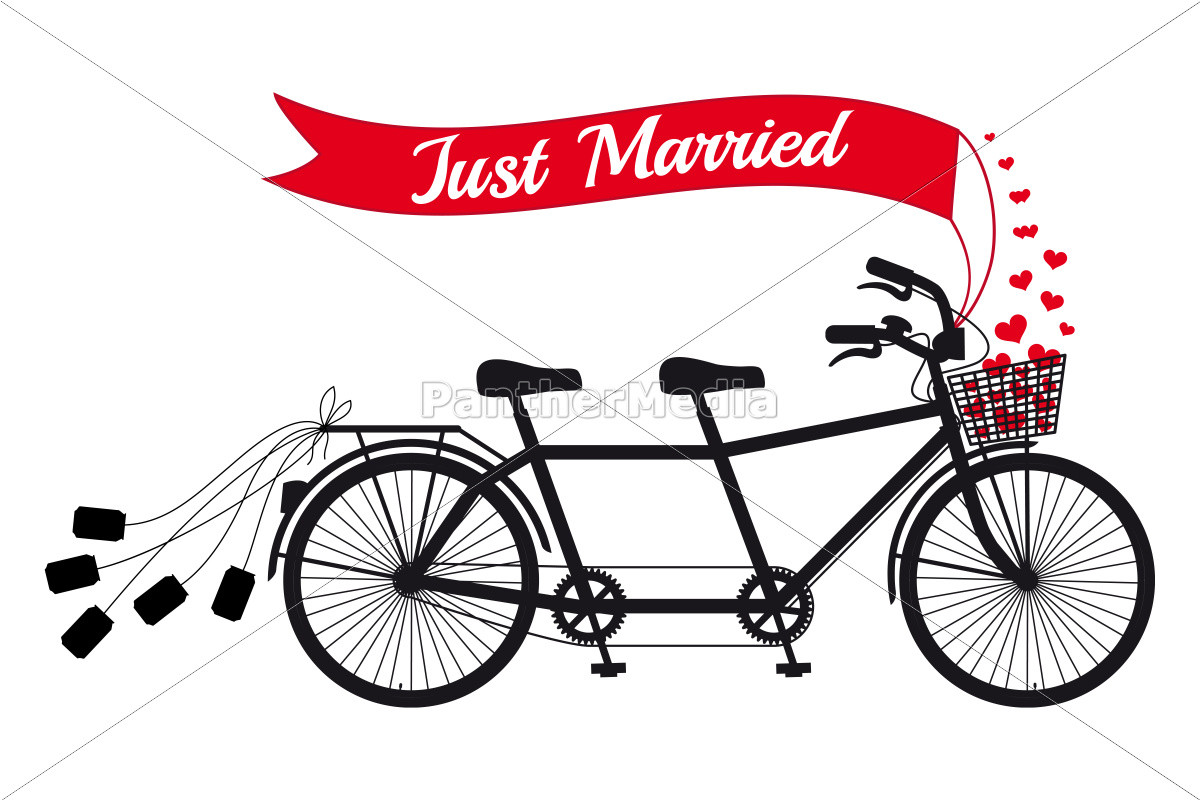 Hochzeit Fahrrad
 gerade verheiratet hochzeit tandem fahrrad mit roten
