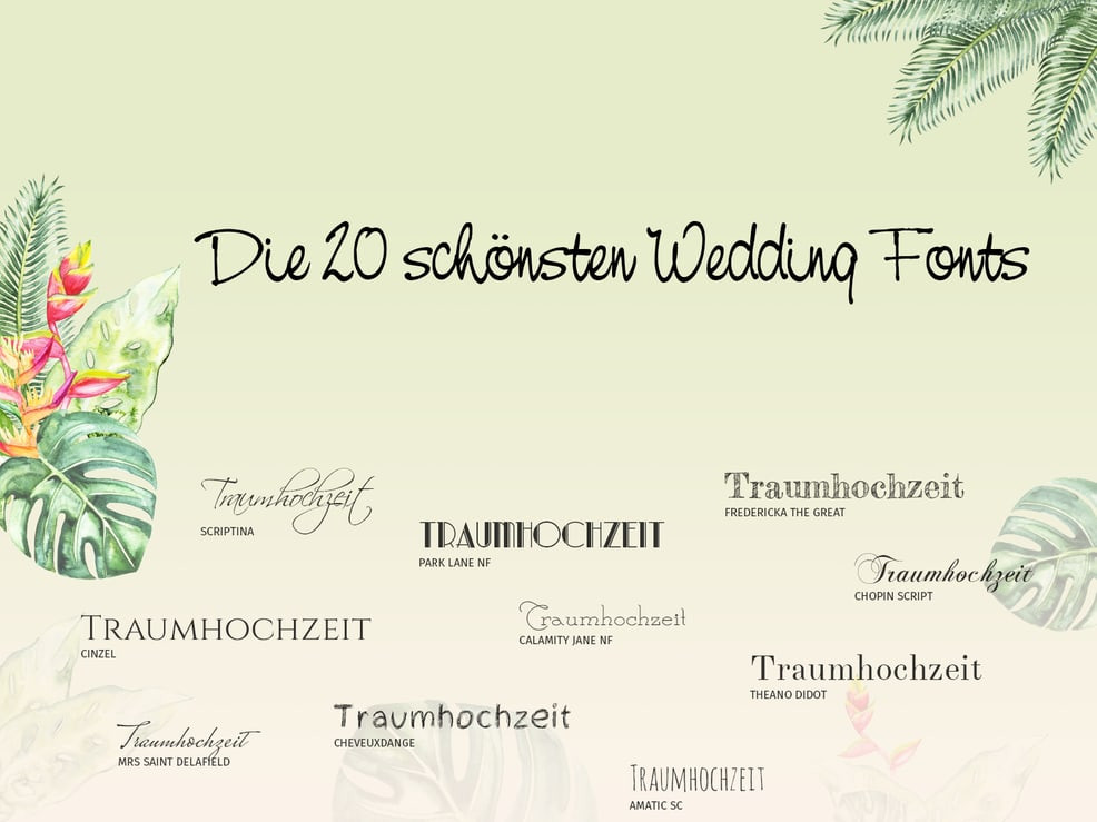 Hochzeit Font
 Die 20 schönsten Wedding Fonts für Eure Hochzeitskarten