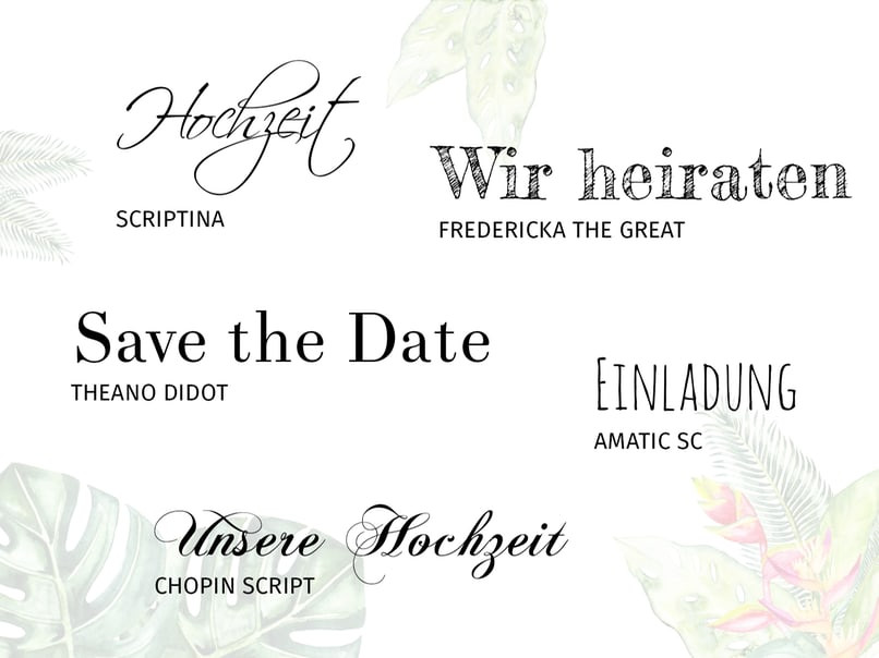 Hochzeit Font
 Die 20 schönsten Wedding Fonts für Eure Hochzeitskarten