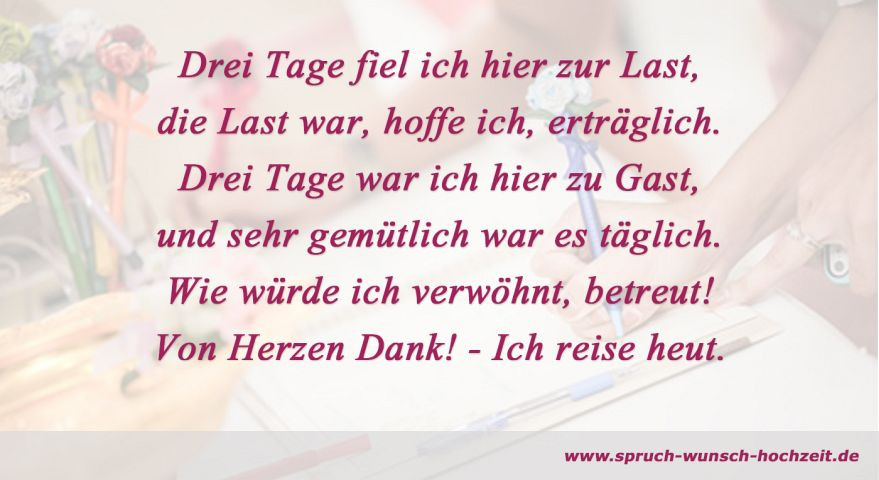 Hochzeit Gästebuch Spruch
 Gästebucheinträge