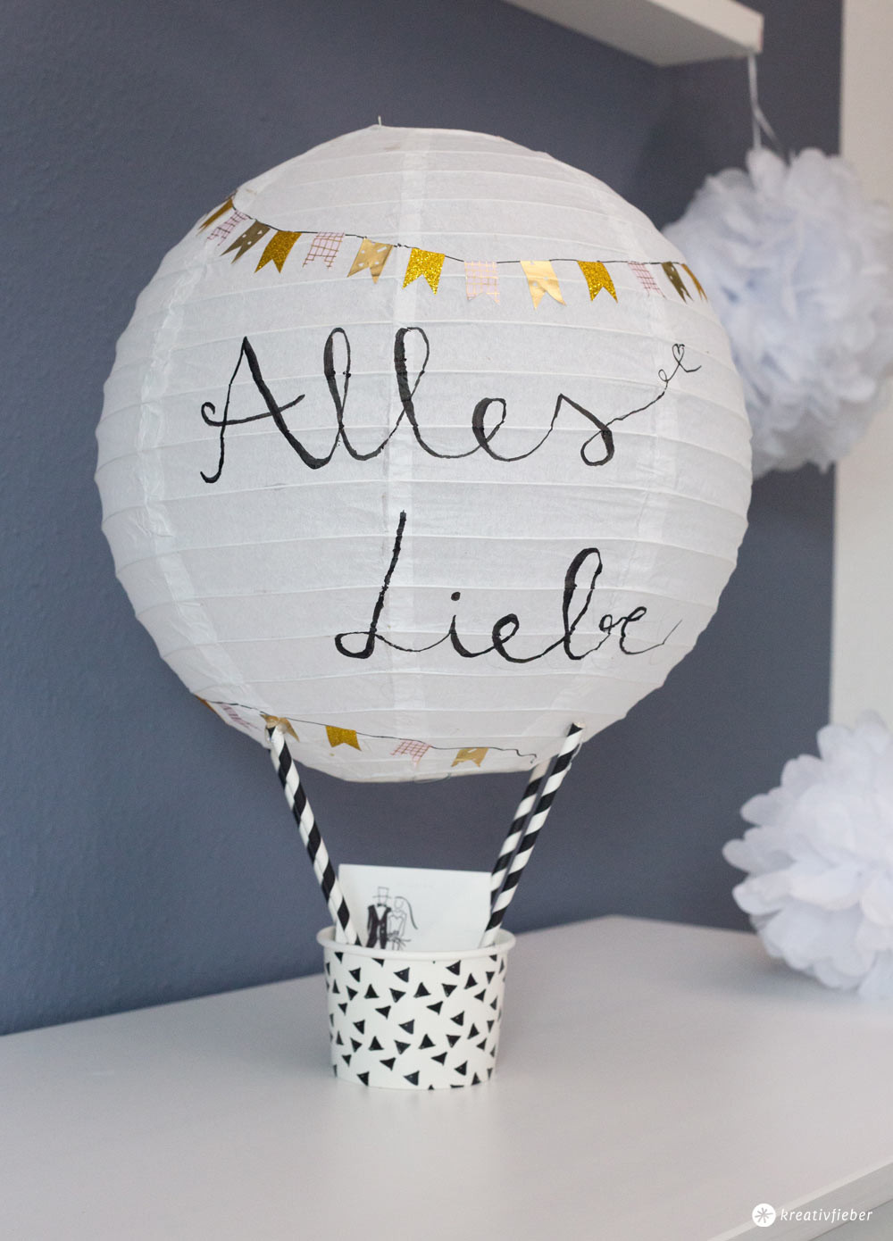 Hochzeit Geschenk Basteln
 DIY Geschenkidee zur Hochzeit Heißluftballon