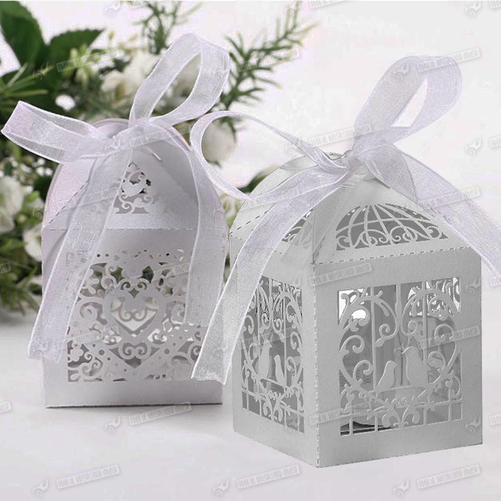 Hochzeit Geschenkbox
 50x Bonbon Geschenkbox Gastgeschenk Kartonage Schachtel