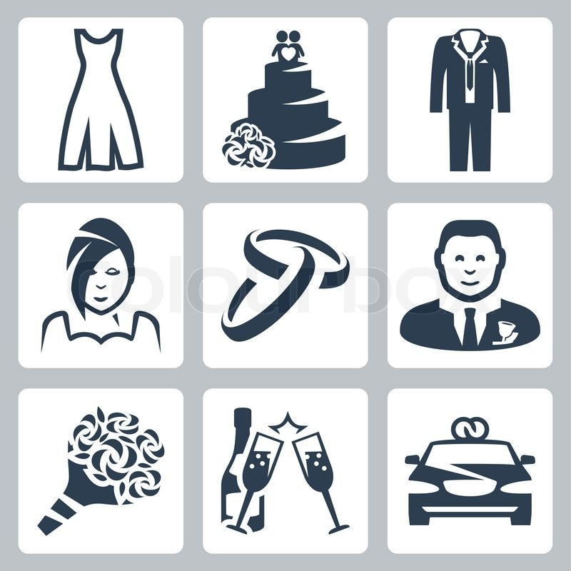 Hochzeit Icon
 Vektor isoliert Hochzeit Icons set Vektorgrafik