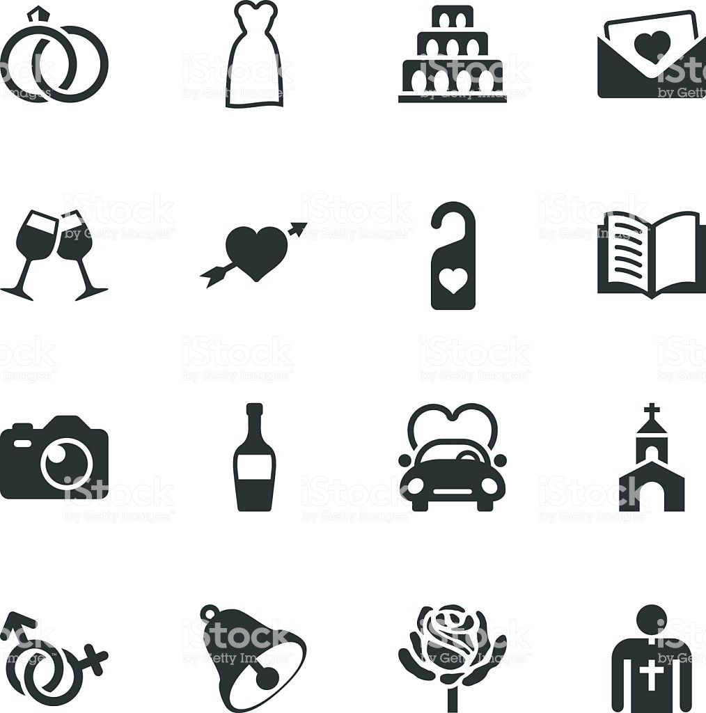 Hochzeit Icon
 Hochzeit Silhouette Icons Stock Vektor Art und mehr Bilder