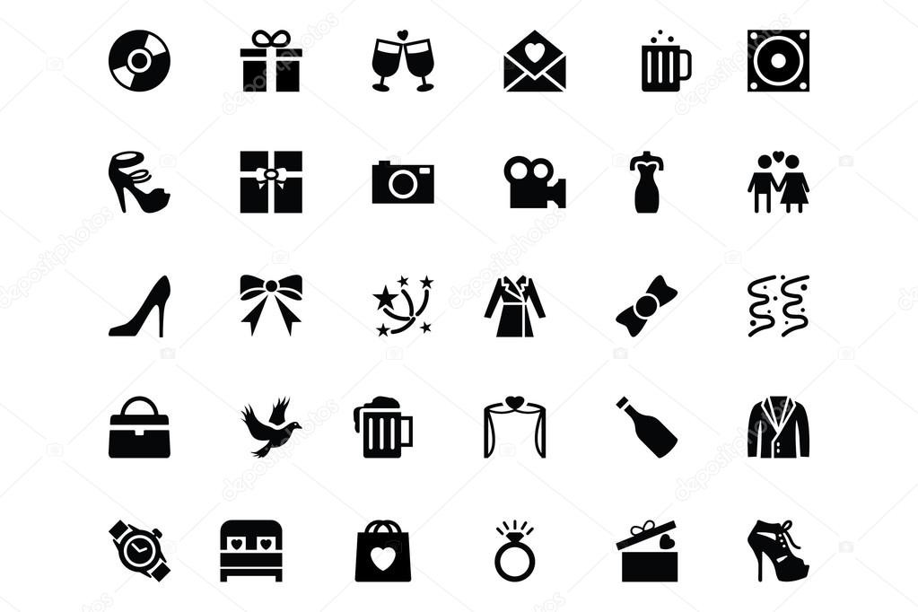 Hochzeit Icons
 Hochzeit Vektor Icons 2 — Stockvektor © creativestall