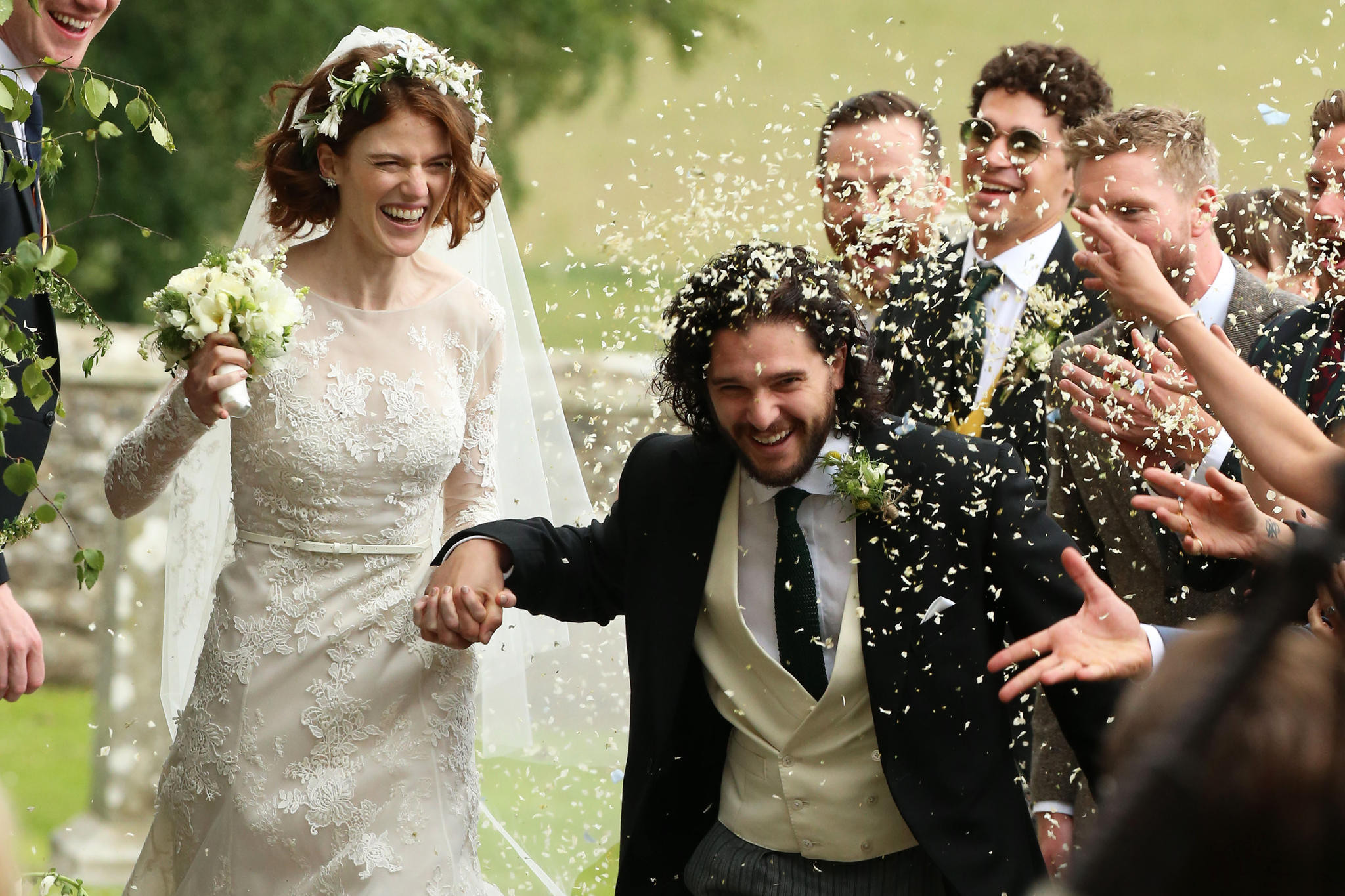 Hochzeit Jon Schnee
 Kit Harington Rose Leslie "Game of Thrones" Stars haben