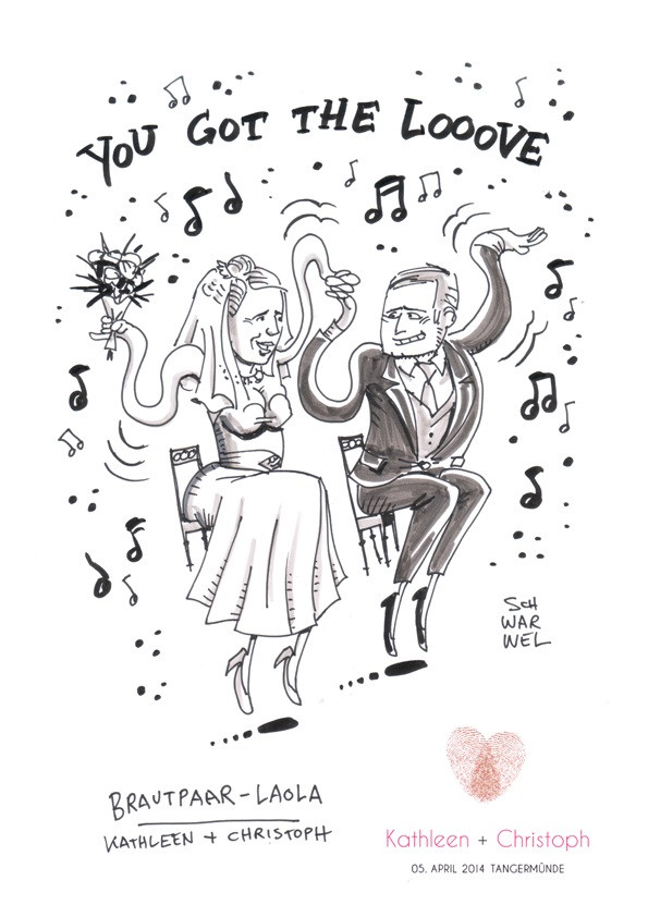 Hochzeit Karikatur
 Karikatur zur Hochzeit Hochzeitskarikaturen als Geschenk