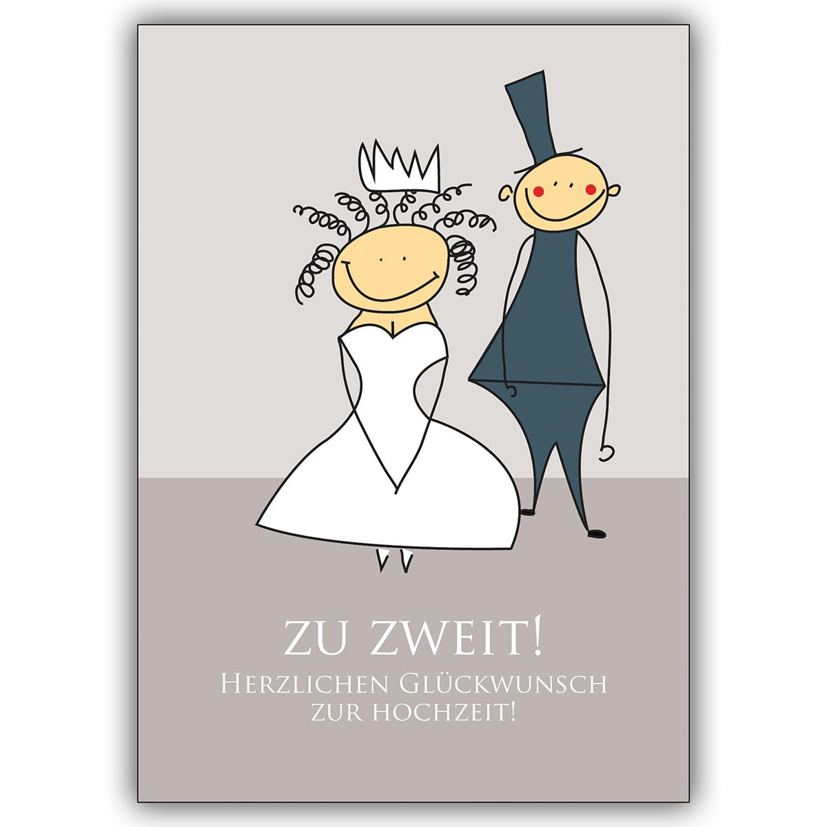 Hochzeit Karte
 Hochzeitskarte mit Brautpaar Zu zweit Herzlichen