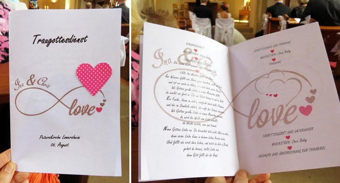 Hochzeit Kirchenheft
 Kirchenheft für Hochzeit Anleitung Hochzeitsportal24