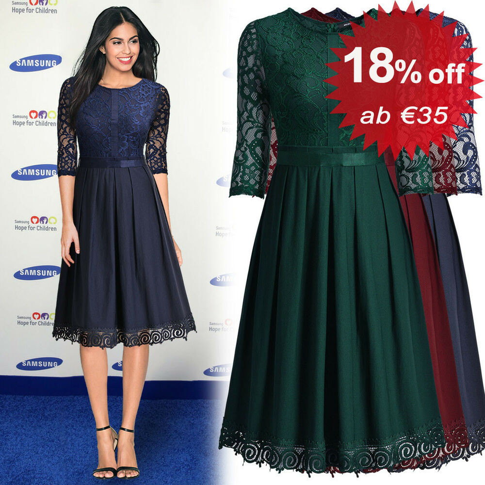 Hochzeit Kleidung
 Damen vintage Kleid Hochzeit Abendkleid mit Spitze